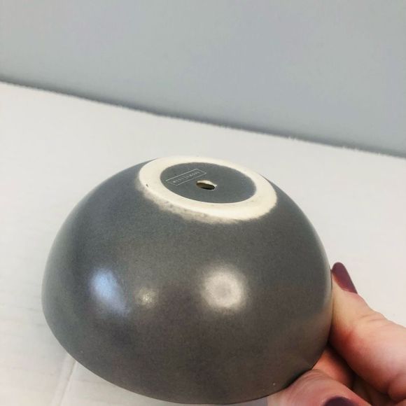 West Emory Ring Holder Ceramic Dish Matte Gray & Metallic Silver 3" x 3.5" - Picture 5 of 9